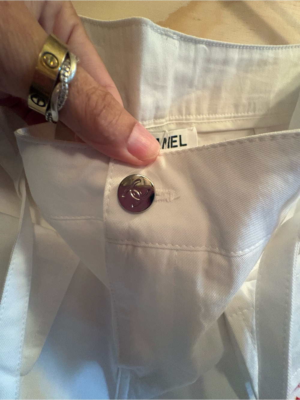 FASHION White Shorts with Red Logo Accent - Picture 8 of 9